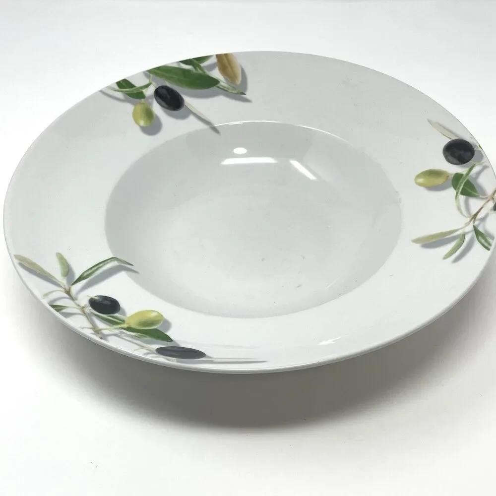 Gibson Meritage Wide Rim Serving‎ Bowl Olive Pattern 12